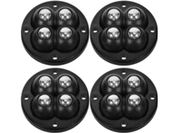 Rodízios Adesivos Pequenos Com Rolamentos De Esferas Duplos, 4 Peças,s Ao Desgaste, Rotação De 360° Para Móveis E