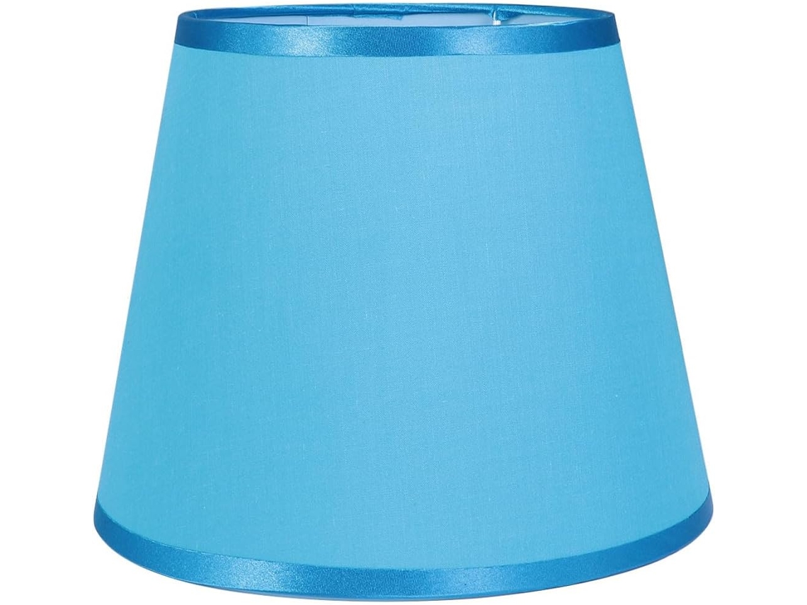 Abajur De Tecido Azul Para Luminária De Mesa E De Chão, Diâmetro Da Base 22 Cm