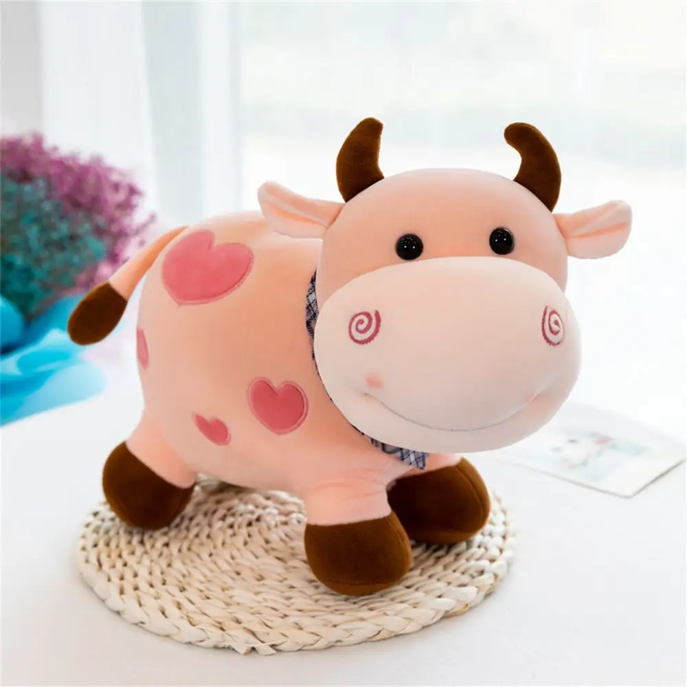 Lindo Brinquedo de Pelúcia de Vaca para Decoração de Casa, Brinquedo Infantil. MDUG (rosa)