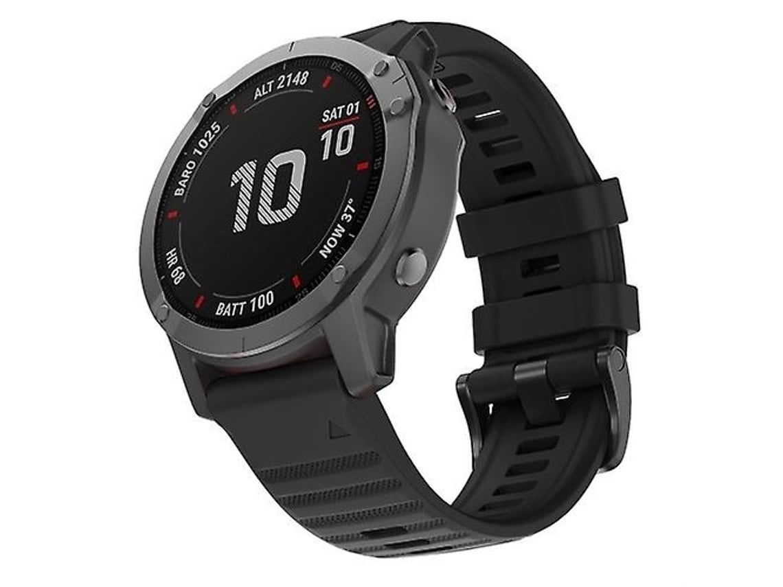 Pulseira De Relógio Lurelia Para Garmin Fenix 7x Em Silicone Preta