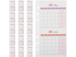 Recargas Para Agenda De 6 Anos 20 Folhas De Papel Dupla Face Calendário Mensuel Vierge Sem Data Organização E