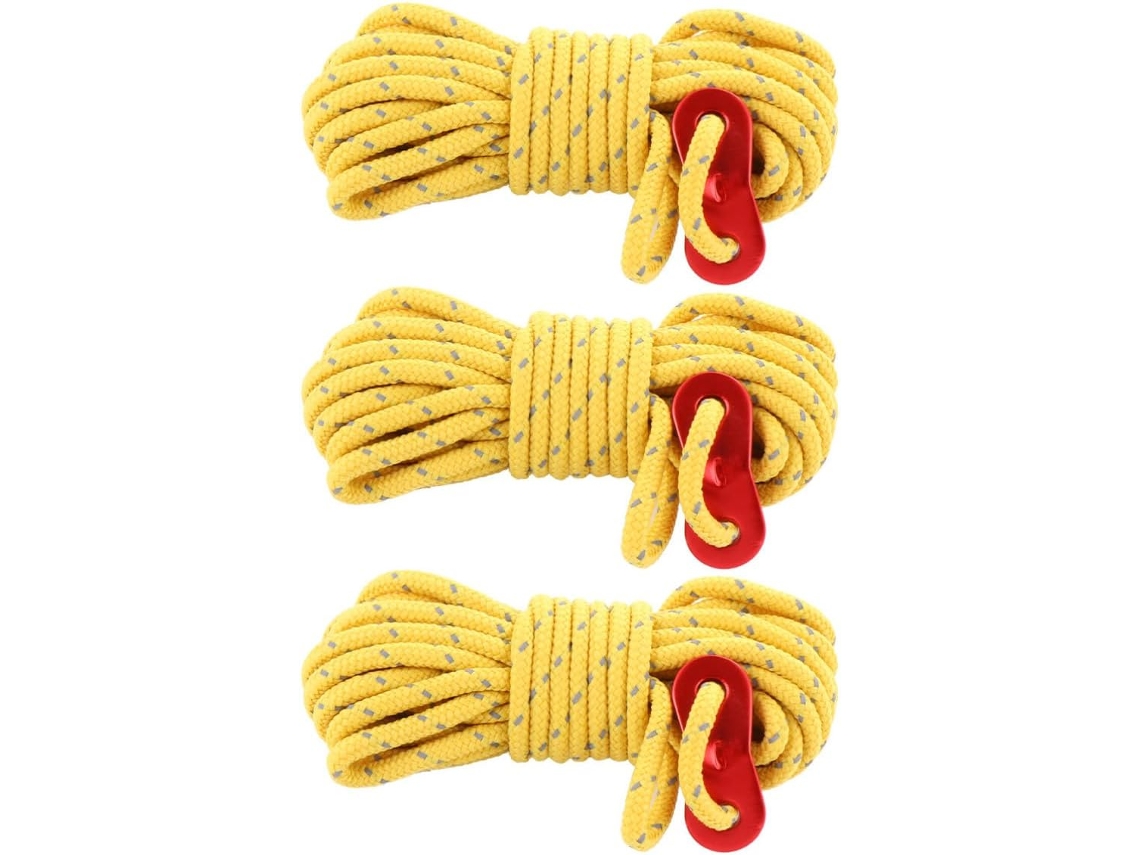 Conjunto De 3 Cordas Refletoras Para Barraca, Em Poliéster De 4mm, Duráveis E Leves, Acessório Ideal Para Camping E
