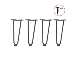 Vidaxl Pernas De Grampo Para Mesa De Centro 4 Peças Antracite 30 Cm Aço Maciço