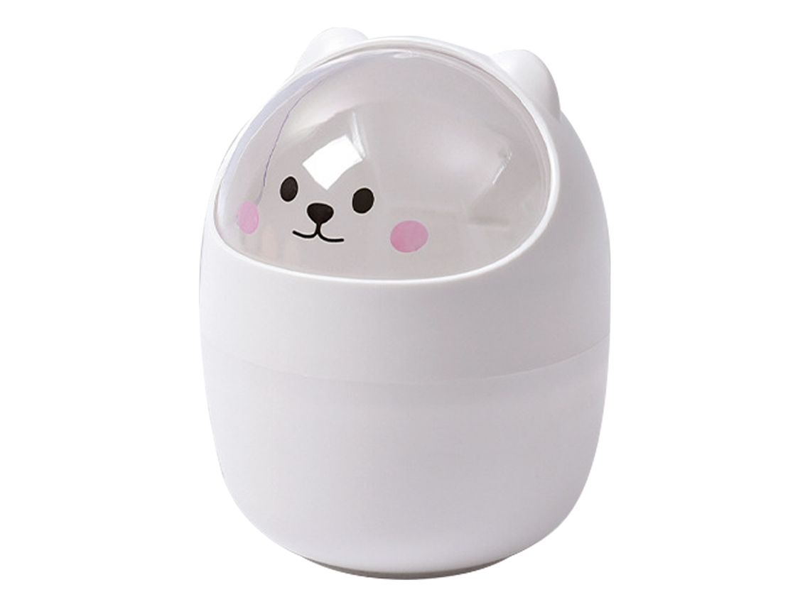 Cute Urso Forma Lixeira Pode Cesto De Lixo De Grande Capacidade Cartão De Desenho Animado Desktop Lixeira Pode