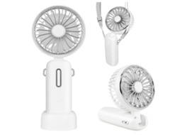 Ventilador De Mão 4800mah Mini Ventilador De Refrigeração Pessoal Portátil Recarregável Usb 6 20 Horas Forte Fluxo De Ar 3 Veloc. Branco Lalamoli