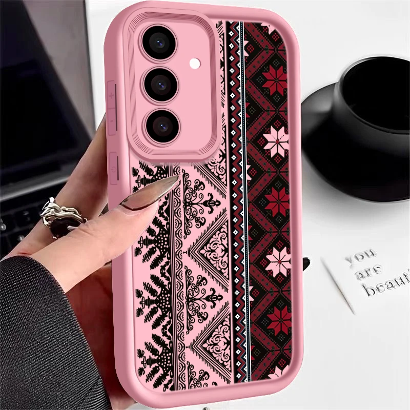 Capa De Celular Macia Com Estampa Retrô Rosa Para Galaxy A34