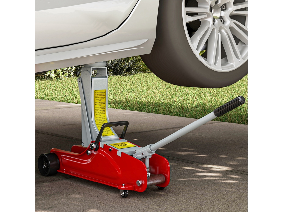 Macaco Hidráulico 2.5t, Altura 80-380 Mm, Com Rodas, Para Suv, Vermelho