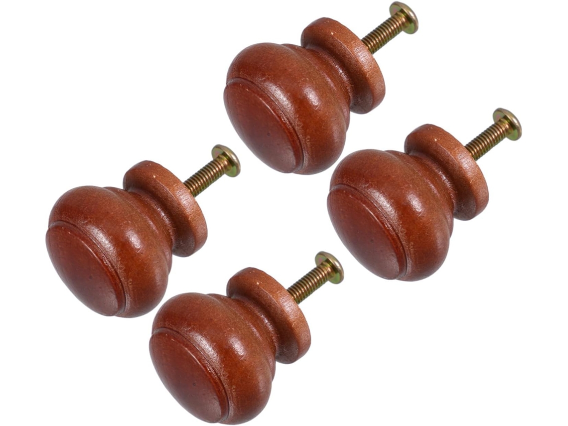 Shineofi Conjunto De 4 Puxadores Madeira Em Formato Cogumelo Com Parafusos Para Armários E Gavetas, Fácil Instalação