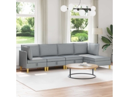 Vidaxl Conjunto De Sofá Modular Com Armazenamento 5 Pcs Cinzento-claro