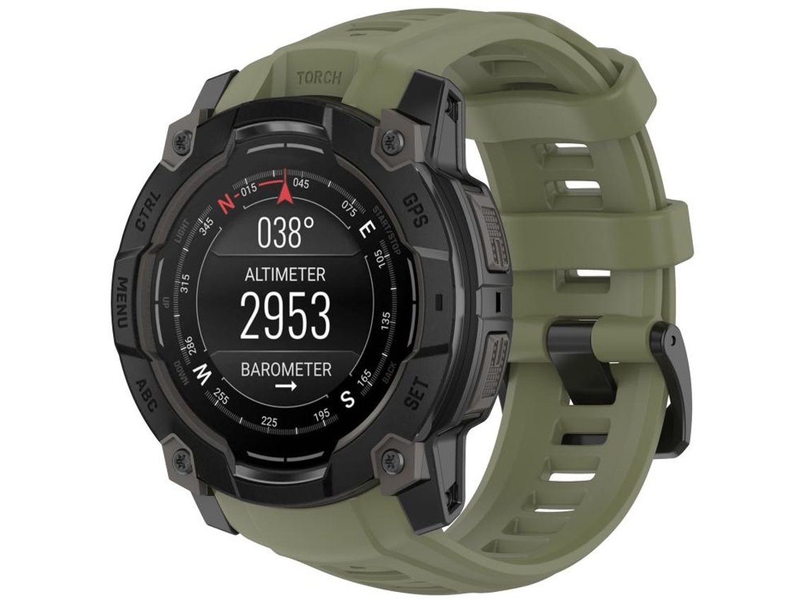 Bracelete para Garmin XIAOMOYU Instinct 3 Amoled / Solar Silicone Liberação Rápida Verde Selva (45mm)