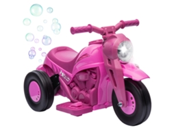 Moto Elétrica Infantil Para Crianças De 2 A 5 Anos, 3 Rodas, 6v, 3 Km/h, Com Função De Bolhas, Efeitos De Luz E Som, Rosa.