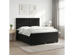 Vidaxl Cama Box Spring Com Colchão Preto 140 X 190 Cm Veludo
