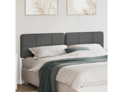 Vidaxl Cabeceira Estofada Com Cabeceira Branco E Cinza Claro 180 Cm