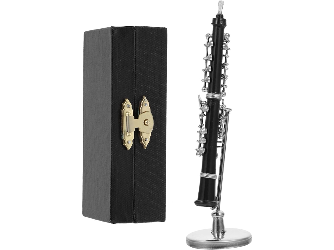 Miniatura Metal Vinil Preto Decoração Criativa Aparência Requintada Aleatória Escritório Quarto Oboé Cor Casa GOKOCO