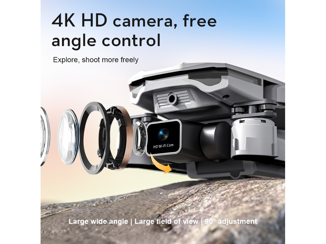 Xt1 Mini Drone com Câmera Dupla 4K 1 Baterias Duração Da Bateria: 15 Min Branco YIZHOOD