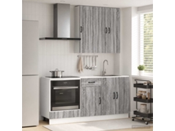 Vidaxl Unidade De Cozinha Lucca 5 Pcs Sonoma Cinzento