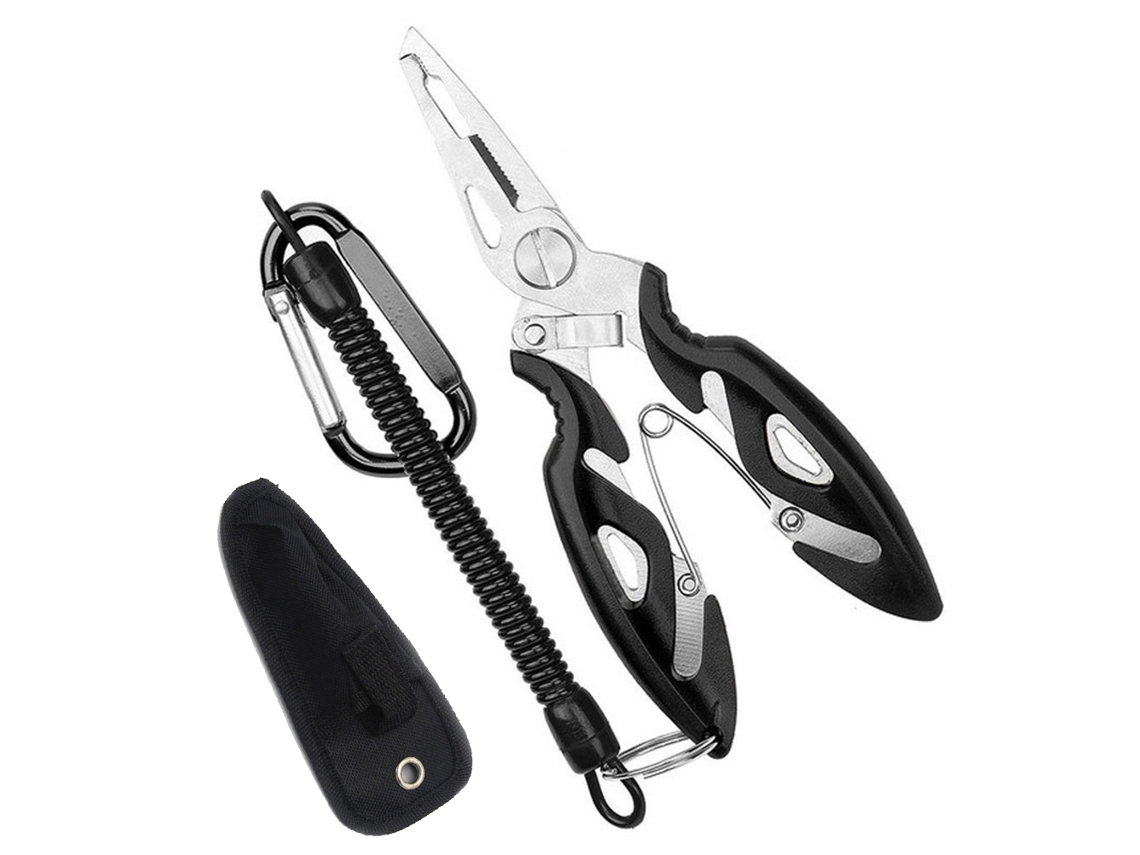 Alicate de Pesca Inox com Removedor de Anzol e Cordão