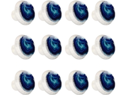 Puxadores E Maçanetas Redondas Para Armários De Cozinha, Conjunto De 12 Peças, Textura Azul Em Aquarela Com Efeito