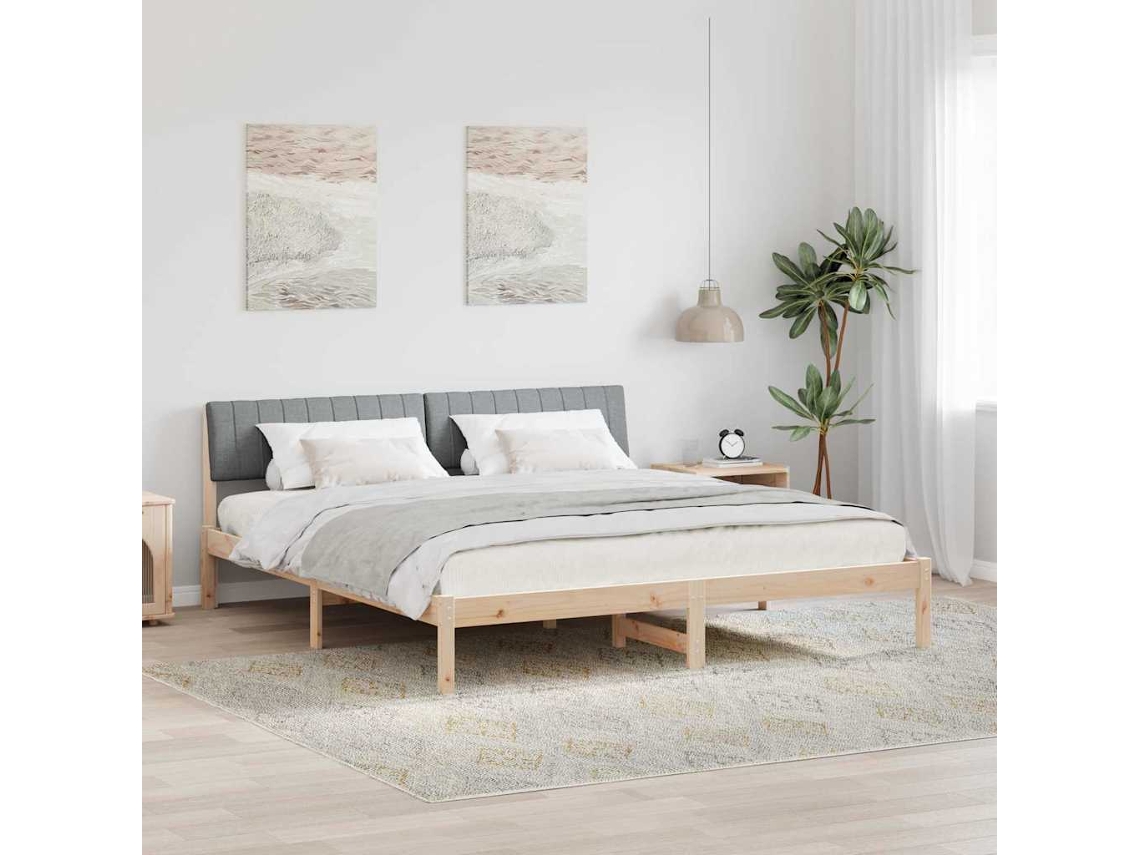Vidaxl Estrutura Da Cama Marrom E Cinza Claro 180 X 200 Cm