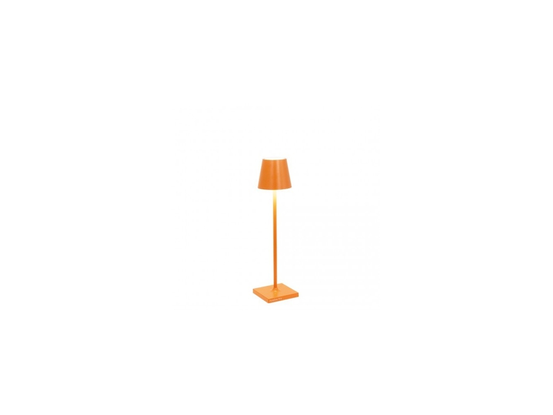 Candeeiro de Mesa Poldina Pro Micro Orange Led Recarregável e Regulável ZAFFERANO