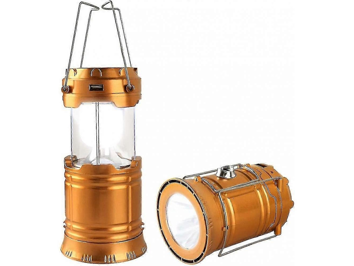 Lanterna Solar Dourada Para Acampamento, Lanterna Led Dobrável E Recarregável Para Caminhadas Ao Ar Livre, Lc674 Olysi Shop