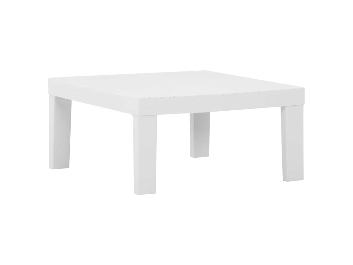 Vidaxl Mesa Lounge De Jardim Plástico Branco