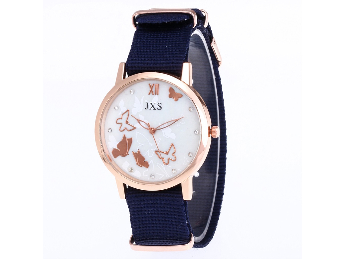 Reloj De Pulsera Analógico De Cuarzo Con Correa De Nylon Para Hombre Y Mujer (azul)
