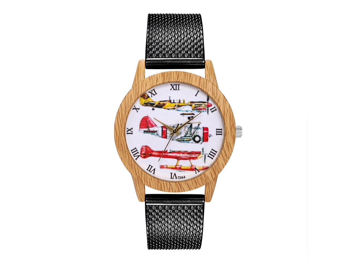 Relógio unissex para casal, aço, pulseira de malha, mostrador vintage, quartzo, prateado