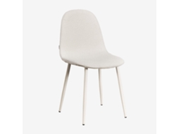 Sklum Pack De 4 Cadeiras De Jantar Glamm Poliéster     Beige Creme                  Caracóis Blanco                               Bouclé