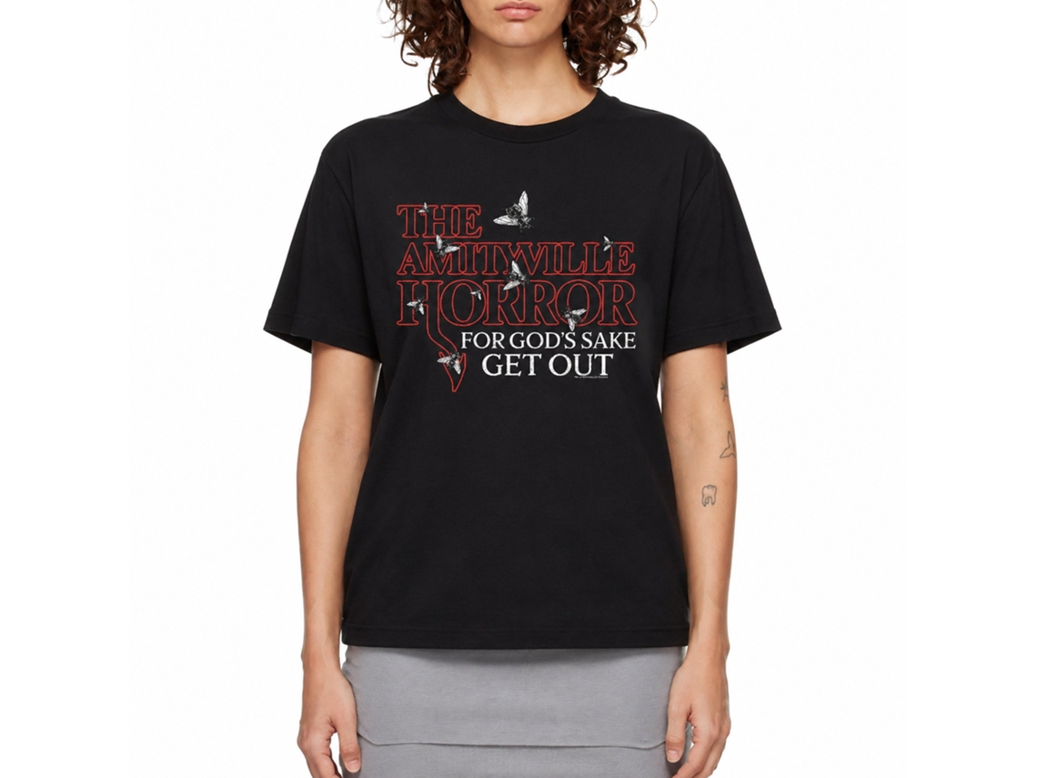 Rockinstone Amityville Horror Movie Flies Black Adult T-shirt Size:l