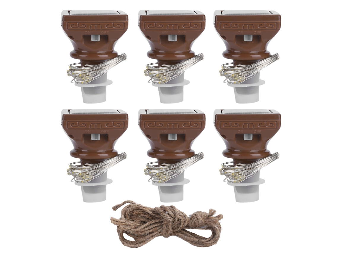 Kit com 6 lanternas solares suspensas em formato de garrafa AQUAFORGE