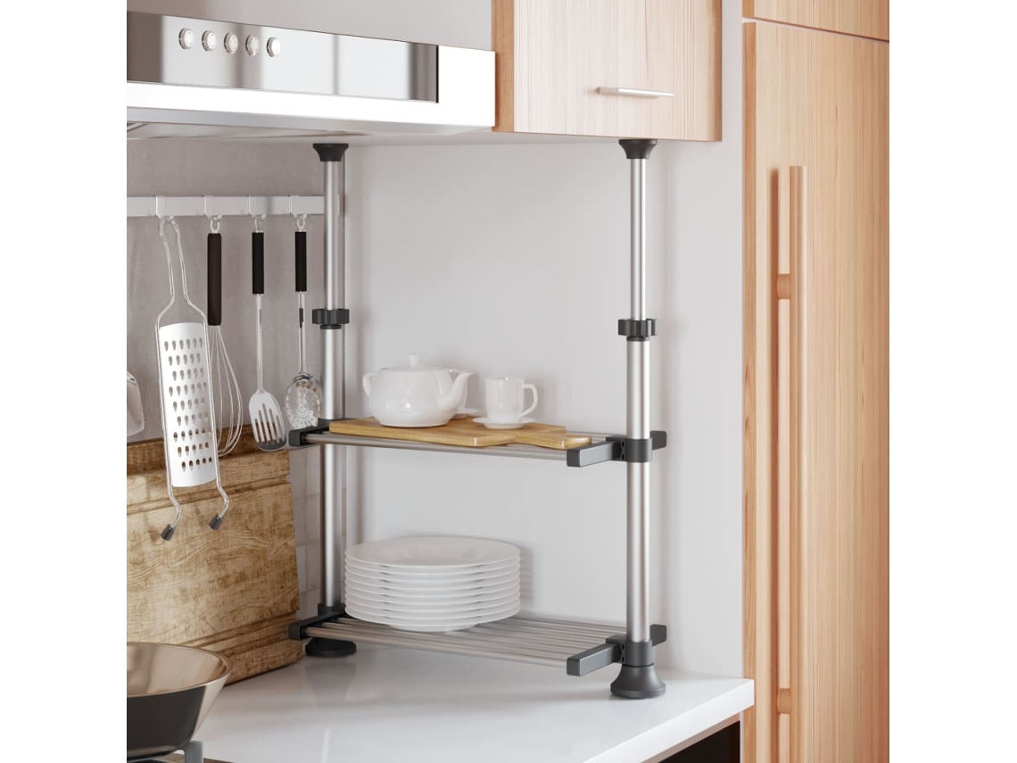 Vidaxl Prateleira De Cozinha 50x25x (50-70) Cm Alumínio