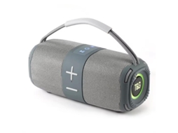 Caixa De Som Bluetooth Portátil Com Luzes Led Cinza Ideal Para Festas E Uso Ao Ar Livre PAPRIKA