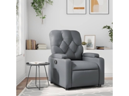 Vidaxl Poltrona Reclinável Couro Artificial Cinzento
