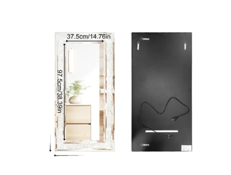 Espelho De Parede, Iluminaã§ã£o Rgb, Design Decorativo, 120x60cm Oem (48x24inch)