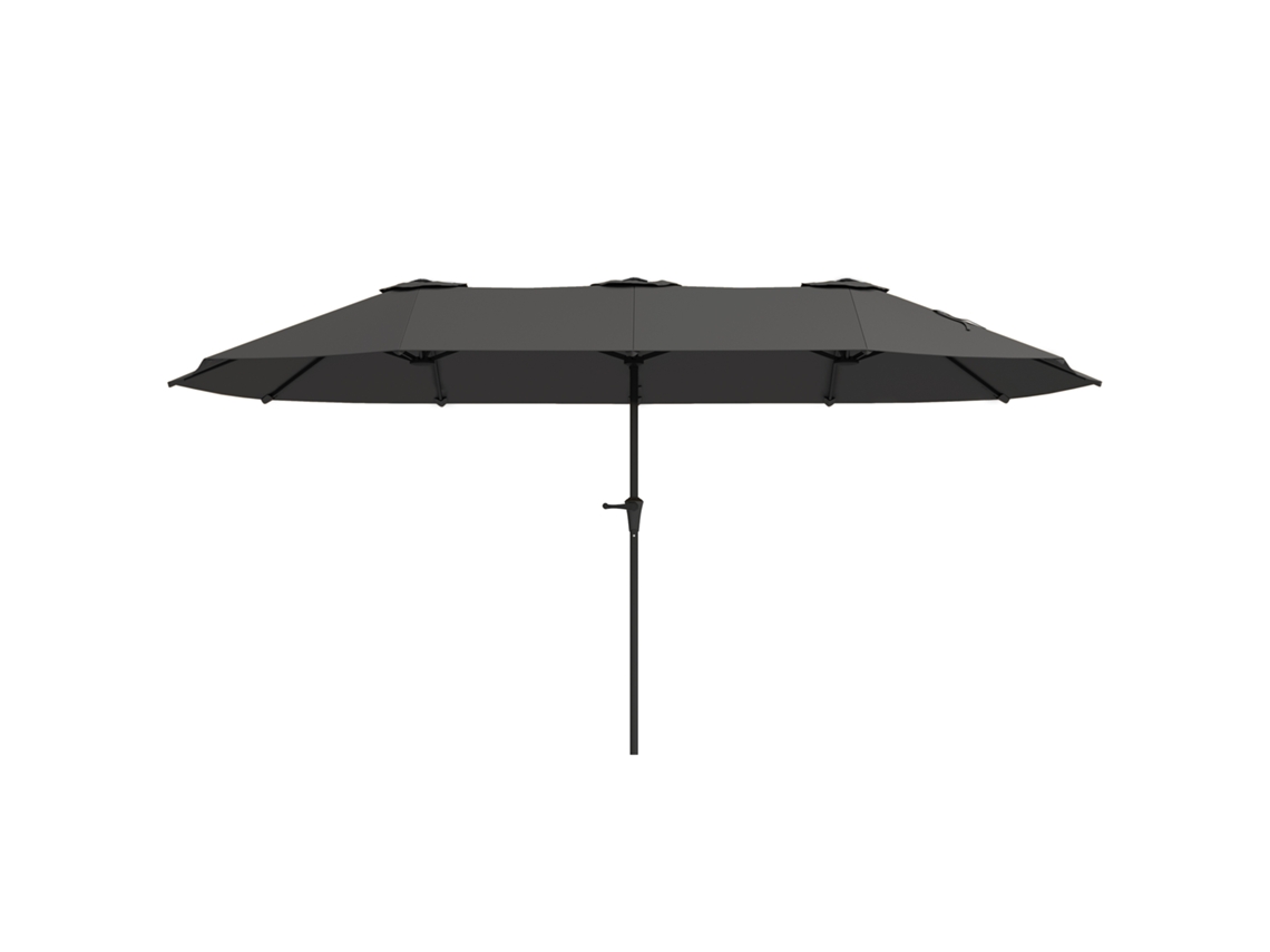 Guarda sol Retangular Duplo 4x2,2x2,3m (manivela, Cinza Escuro)
