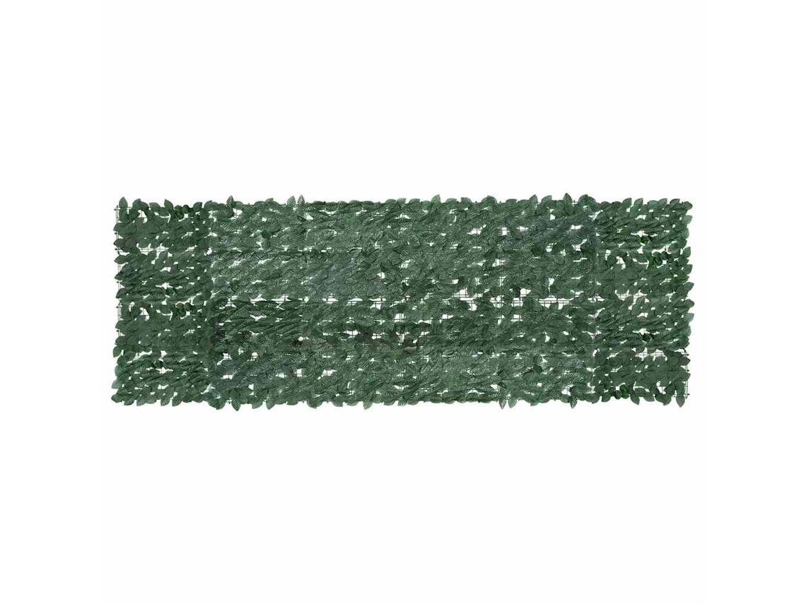 Vidaxl Tela De Varanda Com Folhas Verde-escuras 300x100 Cm