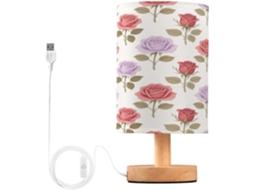 Abajur De Cabeceira Rosa Para Quarto, Com Portas De Carregaje USB C, Luminária De Mesa Cabeceira, Luminária De