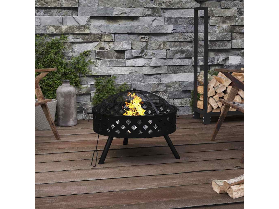 Vidaxl Braseira Com Atiçador 58 Cm Xxl Aço