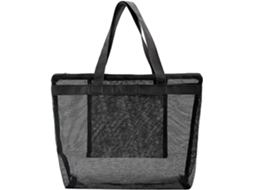 Bolsa de Praia Grande, Feita Nylon, Dobrável, Preta, Resistente Ao Desgaste, Moderna e Versátil para CHABERLU