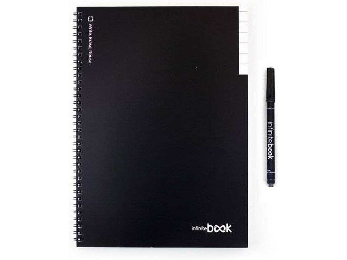 Infinitebook A4 Preto Pautado com Marcador (20 folhas)