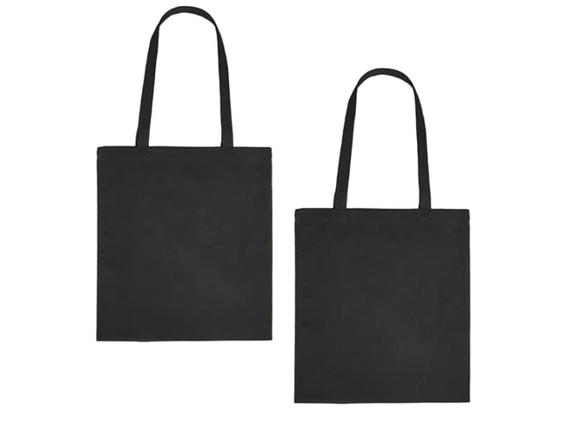 Conjunto De 2 Sacolas De Tecido - Preto Fairtrade