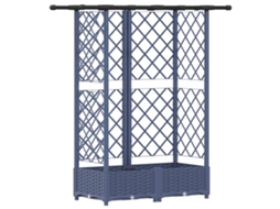 Conjunto 1 Canteiro De Jardim Elevado Vidaxl Cinzento Polipropileno (124 X 40 X 121 Cm)