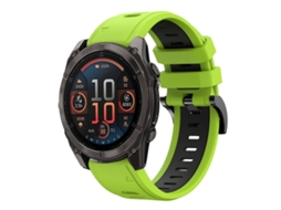 Bracelete para Garmin Fenix 8 AMOLED silicone esportivo duas cores lime + black (22mm)