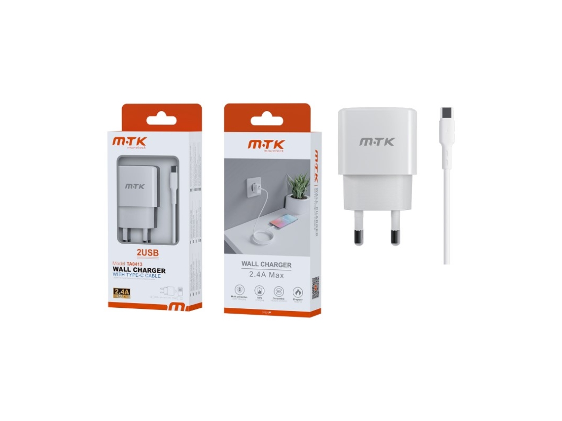 Carregador Luxury Ayme Puerto Usb Mtk Rede Preto