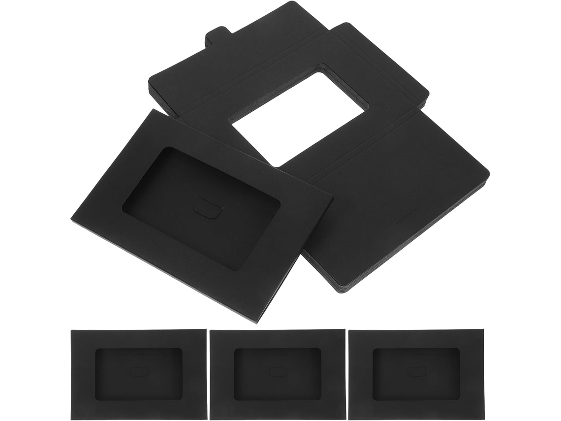 30 Envelopes Com Janela Frontal Completa Em Papel Preto