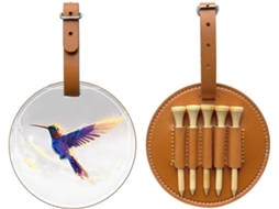 Bolsa para Tees de Golfe com estampa de beija-flor, preta, fácil de transportar e eficiente, S/MARCA