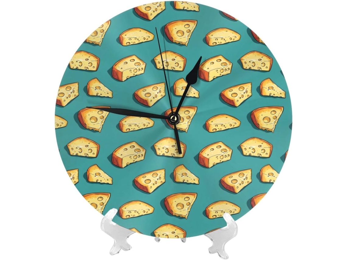 Relógio De Parede De 25cm 10 Polegadas Alimentado Por Bateria, Com Design De Queijo Em Estilo Cartoon, Moderno