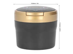 Cinzeiro para Carro com Tampa Luz Led Portátil Sem Fumo Veículo Viagem Ouro Águia