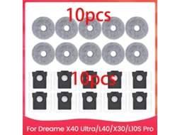 Para X40 Ultra/l40/x30/l10s Pro Ultra Heat Robot Vacuum Cleaner Acessórios Peças Sacos De Vácuo Saco De Pó Mop Pads Slowmoose